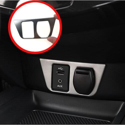 Cigarette Lighter AUX USB interface Charger Panel cover Trim Car-Styling For Nissan Qashqai 2016-2018 decorate car Accessories