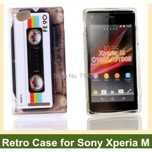 Retro Cassette Tape Radio Camera Garden Flower Leopard Zebra Pattern Soft Gel TPU Cover Case for Sony Xperia M C1904 C1905