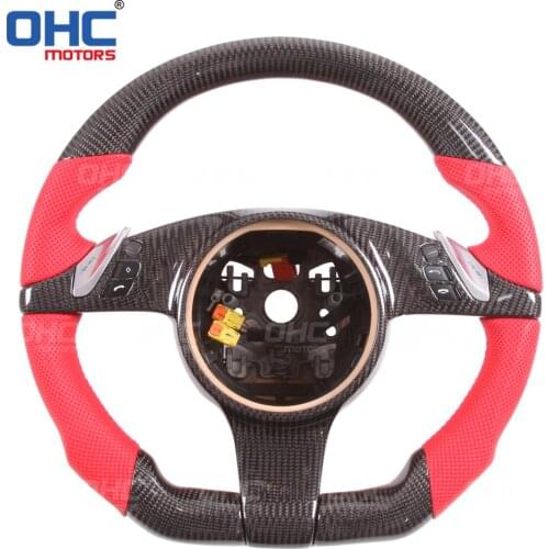 Real Carbon Fiber steering wheel for Por-sche Cayenne Pana-mera Ma-can Cay-man Box-ster Spy-der 978 911 991 718 997 GT3 GTS