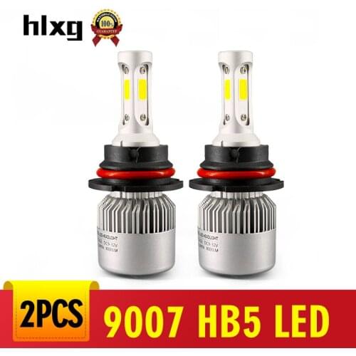 Hlxg 1 Pair 6500K 9007 HB5 LED Hi/Lo Beam Car Headlight 72W 8000LM/set COB Chips 24V Led Automoibles Car Styling
