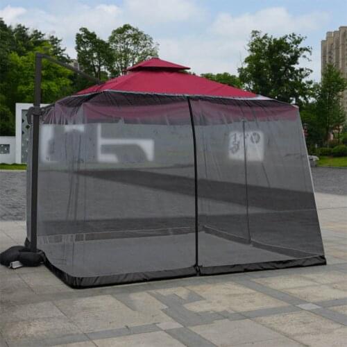 Outdoor Sunshade Mosquito Nets Waterproof Anti-insect Roman Umbrella Screen Double Door Design For Patio Courtyard Camping Net