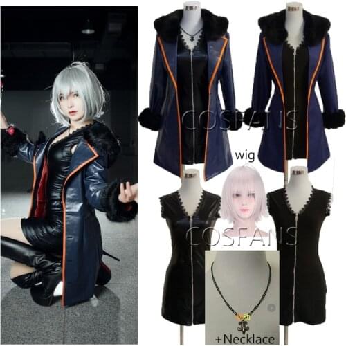 Personal tailor Fate Grand Order Jeanne d'arc alter Shinjuku cosplay costume female dress PU daily uniform outfits Wig necklace