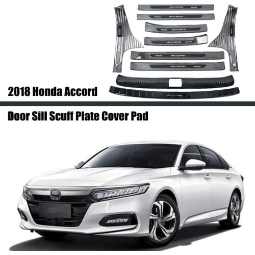 For Honda Accord 2018 2019 2020 High-quality The Carbon Fiber Scuff Plate/Door Sill and Rear bumper Protector Sill Accessories