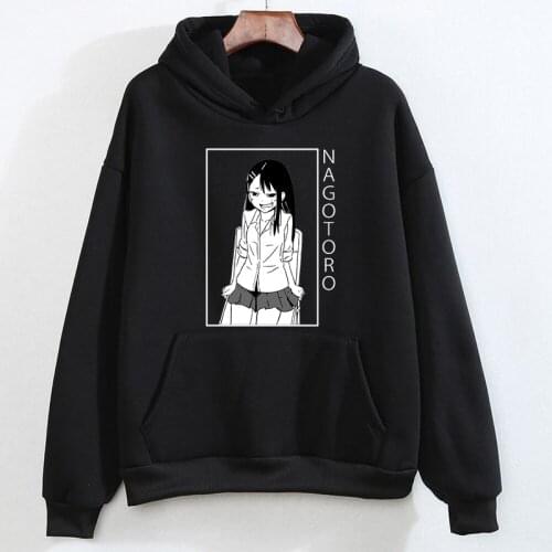 Japanese Anime Don't Toy with Me, Miss Nagatoro Funny Hoodies Sweatshirts for Woman Man O-Neck Hoodies Harajuku Punk Sportswear