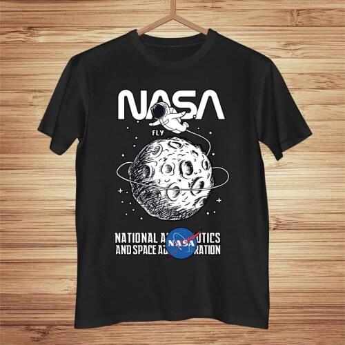 Woman Summer Cotton T-Shirts Short Sleeve Tops Cartoon Rocket Graphic Tee Shirts for Women Spacecraft Spaceman Astronaut Space