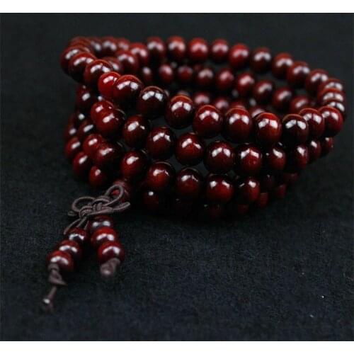 1Pcs Natural Sandalwood Buddhist Buddha Meditation Wood Prayer Bead Mala Bracelet Bangles Women Men Jewelry 108 Beads Bijoux