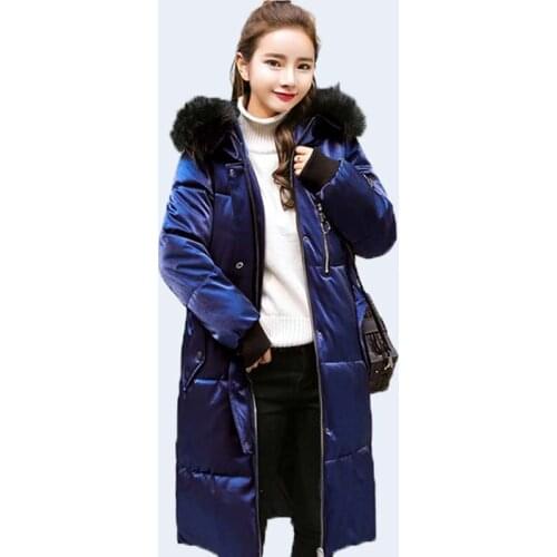 Winter Snow Office Lady windproof Down Coat Women jacket Parkas woman warm Jackets Thickened Duck Leather Lengthening the knee