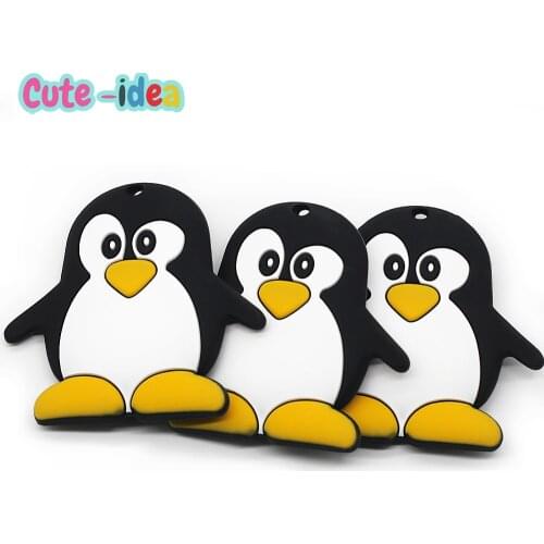 Cute-Idea Silicone Teether Cartoon Animals 1pc/2pc Food Grade Silicone Pandents DIY Baby Teething Toys For Teeth Tiny Rod Gift
