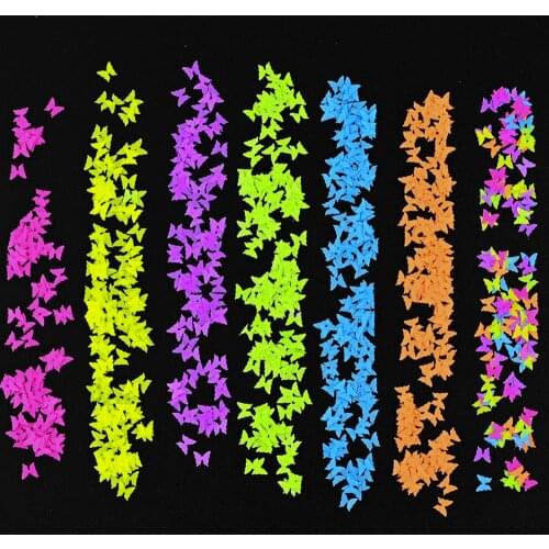 1 Pack Nail Art Glitter Decorations Luminous Butterfly Sequins Nail Paillette Gel Polish Manicure Nail Fluorescence Flakes Ta#98