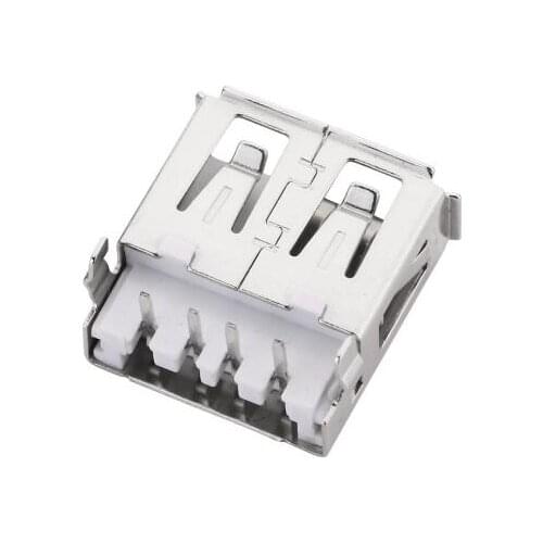 10pcs/lot USB 2.0 4Pin A Type Female Socket Connector Volume Mouth Line Foot for Data Transmission Charging