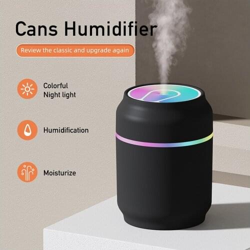 200ml USB Color Cans Humidifier For Home USB Car Mist Maker with Marquee LED Night Lamps Mini Office Desktop Air Purifier