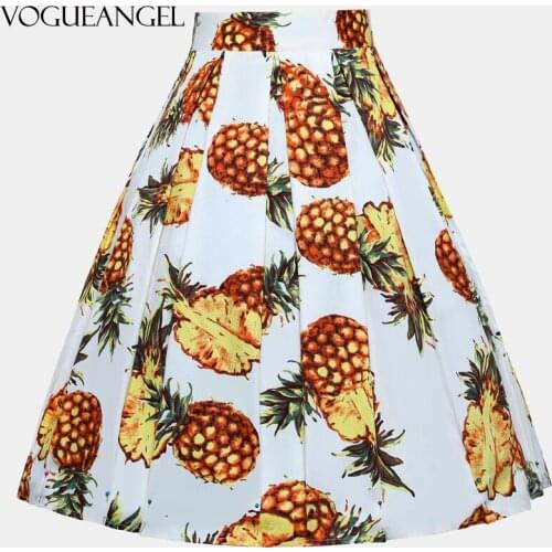 2021 New Arrival Summer A Line Vintage Floral Skirt 50s Pin up Style Rockabilly Swing Skirts Women Retro High Waist Midi Skirt