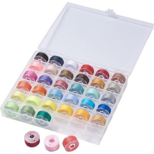 36pcs Colored Bobbins Threads With Plastic Storage Box Sewing Machine Accessories Used On Most Sewing Machine