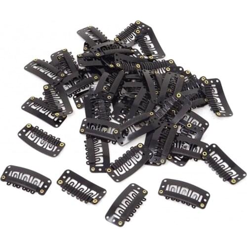 50Pcs/Set 6-Teeth Non-slip Invisible Wig Faux Hair Extension Fixing Snap Clip