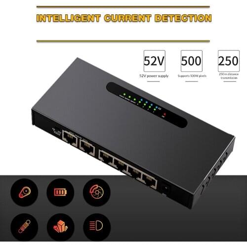 6-port POE Switch 4+2 100M Enthernet Switch with 4 Ethernet Ports 2 Uplink Ethernet Ports for IP Camera Wireless AP US Plug
