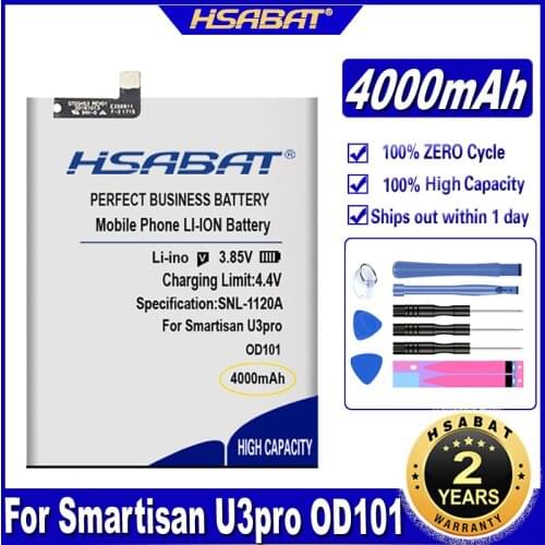 HSABAT DC101 4000mAh Battery for Smartisan U3pro OD101 OD103 OD105 OS103 OS105 Batteries