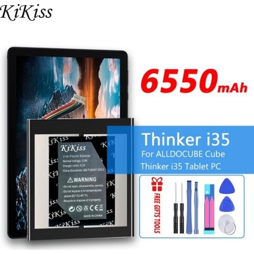 KiKiss High Capacity 6550mAh Thinker I35 Replacement Battery for ALLDOCUBE Cube Thinker I35 Tablet PC Kubi Rechargeable Battery