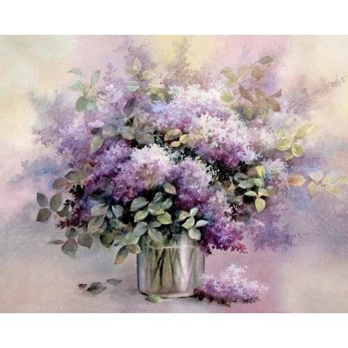 JMINE Div 5D purple lilac flower Full Diamond Painting cross stitch kits art High Quality Floral 3D paint by diamonds