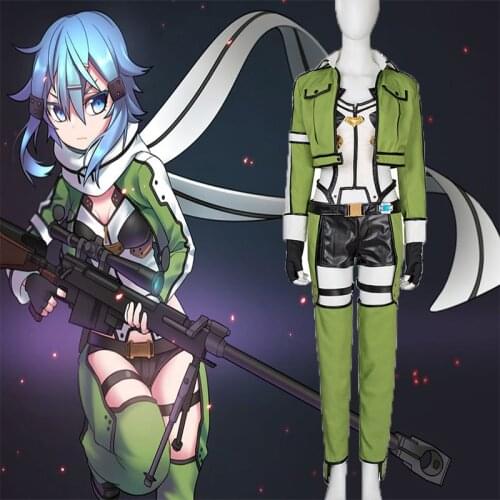 Anime Sword Art Online Cosplay Costume Asada Shino Cosplay Sniper Uniform Cosplay Costume Halloween Christmas Party Customized