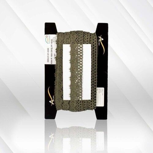 Ata Lace 8064-R Green Cotton Lace-10 m