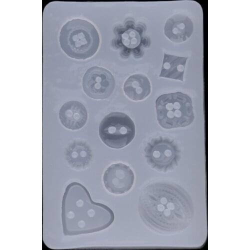 White Buton Shape DIY Resin Button Mold Crystal Epoxy Silicone