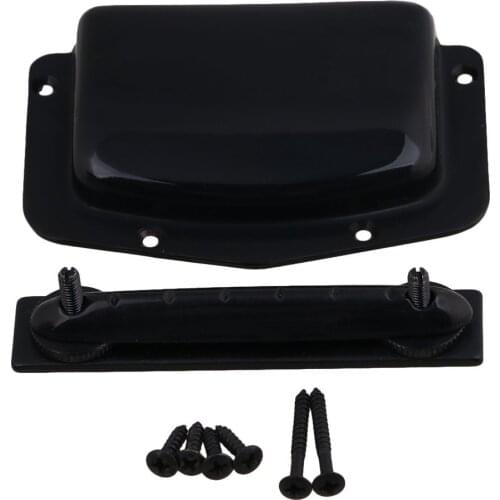 85.7 x 17mm Zinc Alloy Black Adjustable Fixed Electric Guitar Bridge Cover Plate with Cover Plate