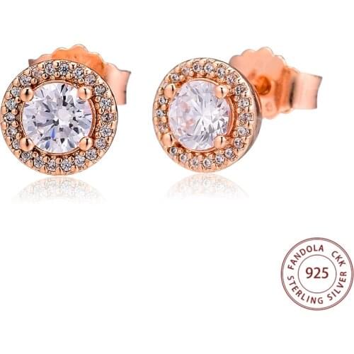 CKK Genuine 925 Sterling Silver Earring Classic Elegance Stud Earrings For Women Fine Jewelry bijoux femme