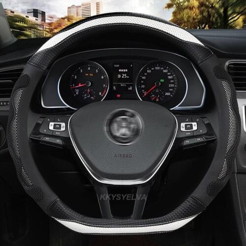 D Shape Car Steering Wheel Cover PU Leather For Nissan Qashqai J11 Nissan X-trail T32 Golf 7 Tiguan 2019 2020 Kia Optima K5 2021