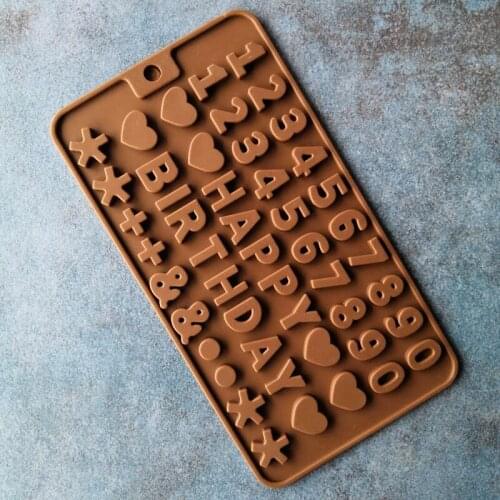 DIY Digital Love Symbol HAPPY BIRTHDAY Silicone Chocolate Mold A960