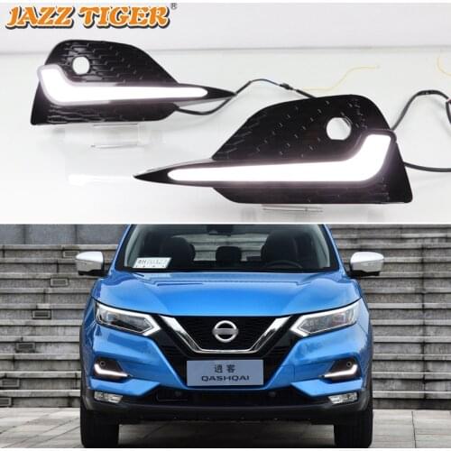 Daytime running lights For Nissan Qashqai 2019 2020 Drl with Dynamic turn signals LED For car auto DRL Fog lights headlights