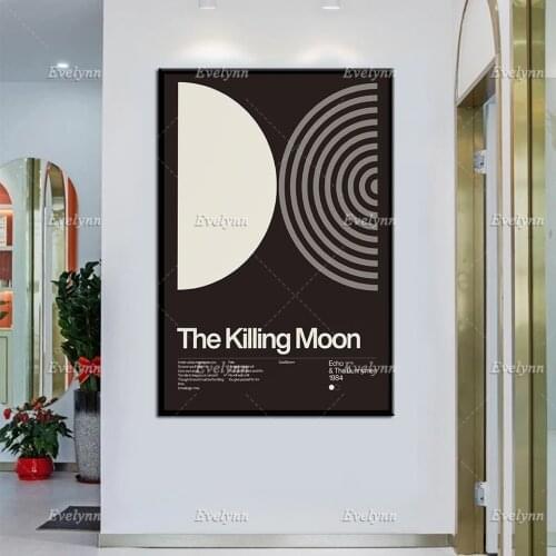 Echo & The Bunnymen - The Killing Moon- 1984,New Wave Song Minimalistic Swiss Graphic Design Poster Art Print Home Decor Canvas