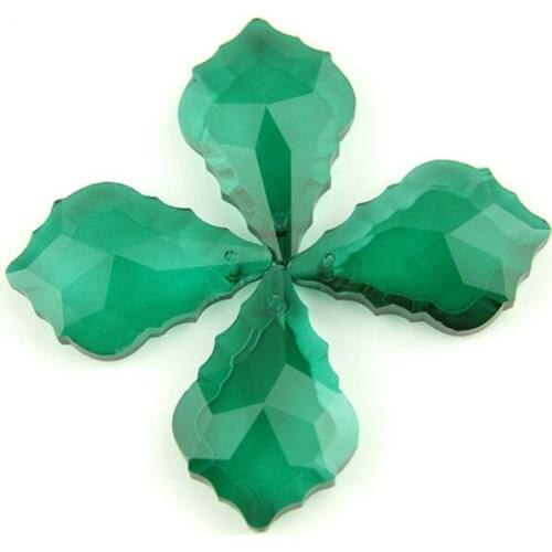 Various Color 38mm One Hole Crystal Chandelier Maple Leaf Glass Prism Parts Pendants Strand Garland Accessories