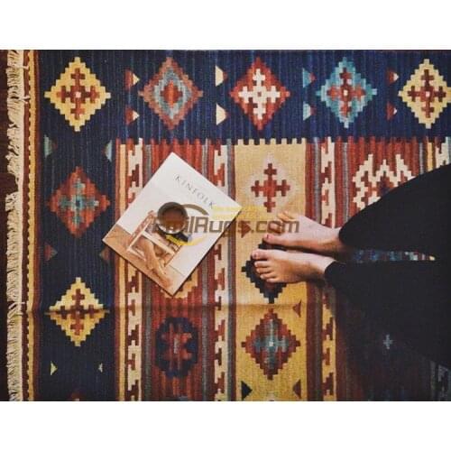 Nordic style of hand-woven wool carpet/keeley kilim carpets sofa tea table mat gc137-20yg2