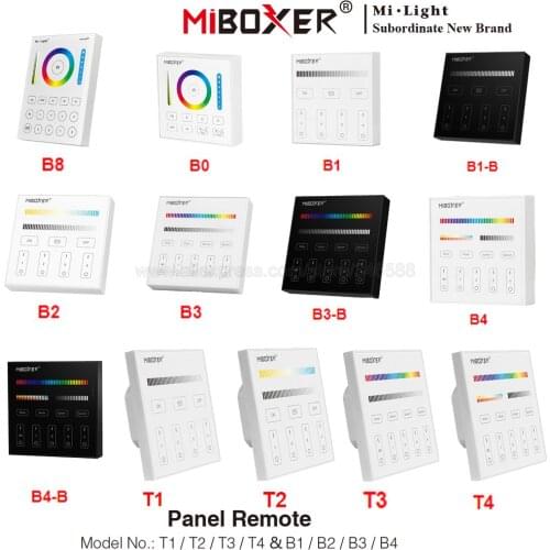 Milight Smart Touch Panel 4-Zone Dimmer / RGB / CCT / RGBW / RGB+CCT 2.4G Wireless Remote Controller B1 B2 B3 B4 T1 T2 T3 T4
