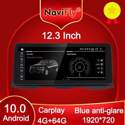 NaviFly 12.3" 10.25" IPS Android 10.0 car DVD GPS For BMW 5 Series F10 F11 520i (2011-2016) CIC/NBT 4GB+64GB 4G LTE WIFI USB BT