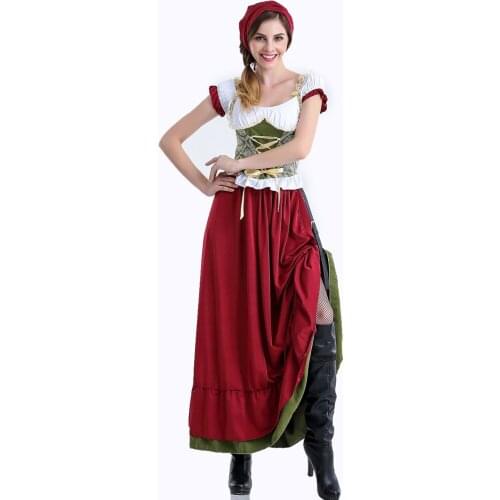 German Oktoberfest Beer Costume Adult Womens Renaissance Wench Beer Garden Girl Fancy Halloween Carnival Cosplay