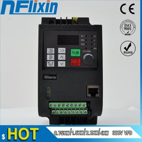 1.5KW/2.2KW/ 220V Single-phase inverter input VFD 3 Phase Output Frequency Converter Adjustable Speed Drive