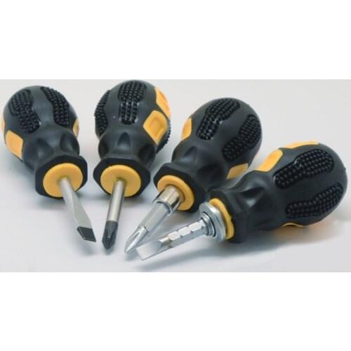 6*40mm Short Distance Screwdriver CR-V Phillips and Slotted Screw Driver Mini Dual Purpose Scalable Screwdrivers 1 Pcs