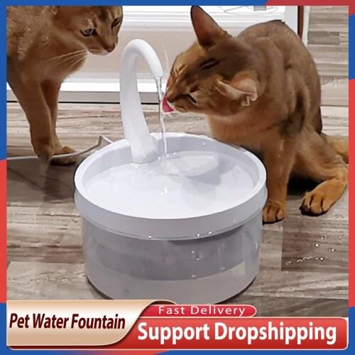 2L Pet Water Fountain Cat Swan Neck Pet Cat Dog Automatic Drinker Fountain Water Dispenser For Cats Dogs