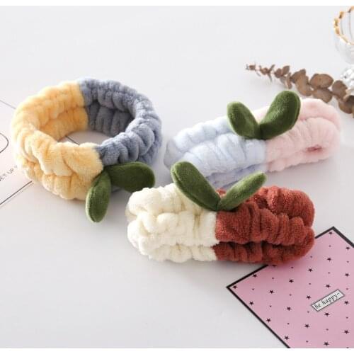 Wash Face Hair Holder Hairbands Soft Warm Coral Fleece Grass Ears Headband For Women Girls Turban Fashion Hair Accessories