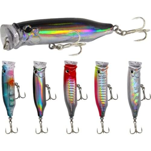 1pcs Fishing Lures 7cm/9.4g Topwater Popper Bait Hard Bait Artificial Wobblers Plastic Sea Saltwater Bass Pike Fishing Tackle