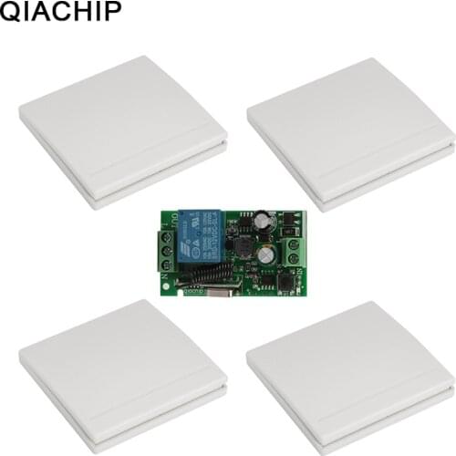 QIACHIP 433Mhz Wireless RF Remote Control Switch AC 110V 220V Lamp Light LED Switch Corridor Room Home 433 Mhz Wall Panel Switch