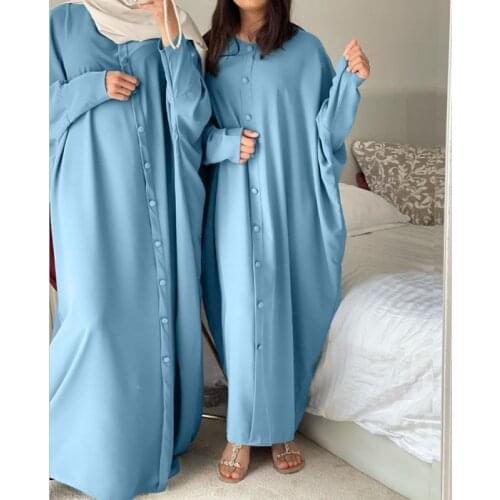 Ramadan One Piece Prayer Abaya Dress Jilbab Hijab Dresses Kaftan Robe Long Khimar Modest Islam Dubai Clothes