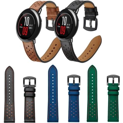22mm PU Leather Watch Band Strap for Xiaomi Huami Amazfit PACE Stratos 2 2S 3 Smart Watch Wrist band Unisex Bracelet for GTR2