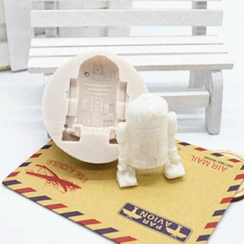 Robot Silicone Mold Baby Birthday Party Cake Decorating Tools Fondant Cookie Baking Chocolate Gumpaste Candy Molds M693