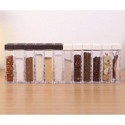 Spice Seasoning Box PP Salt Pepper Jars Box for Kitchen Spice Storage Organizer Box Home Organization Seasoning Organizer