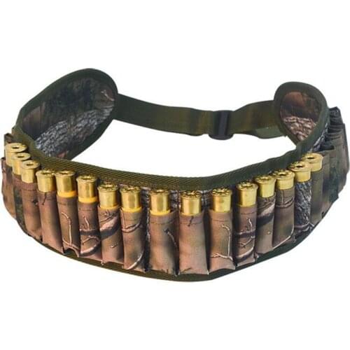 Tactical 30 Round Shell Bullet Waist Belt Military 12 Gauge Ammo Holder Airsoft Shell Bandolier Belt 1200D Nylon for Hunting