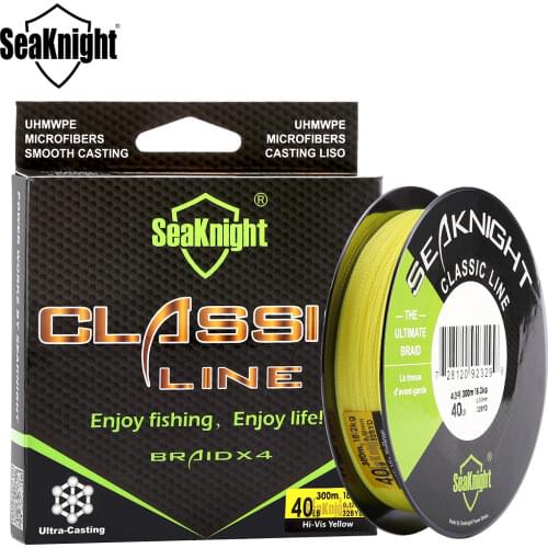 SeaKnight CLASSIC Line 300M 500M Braided Multifilament PE Fishing Line 6 8 10 20 30 40 80LB 4 Strands Saltwater Fishing Tackle