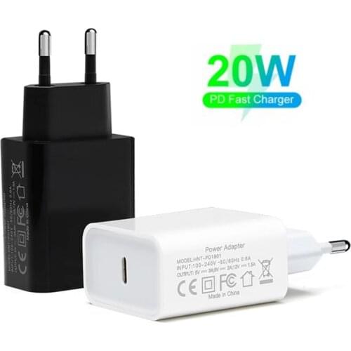 20W PD Usb C Quick Charger Adapter for IPhone 12 Mini 12Pro Max 11 Type C Chargers Portable EU For Iphone 12 Pro Samsung Charger