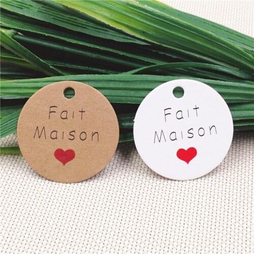 100Pcs/Lot 3cm DIY Multi Style Labels Kraft Paper Tags Candy Decoration Wrapping Supplies Birthday Party Favors Paper Hang Tags